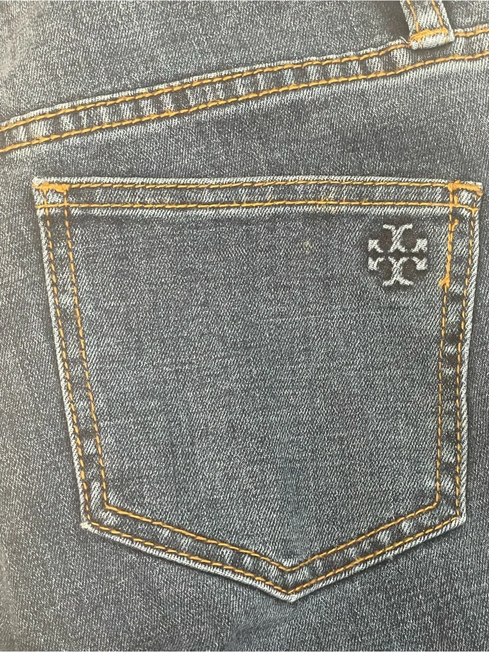 TORY BURCH blue mia red beaded embroidered jeans | SIZE 26
